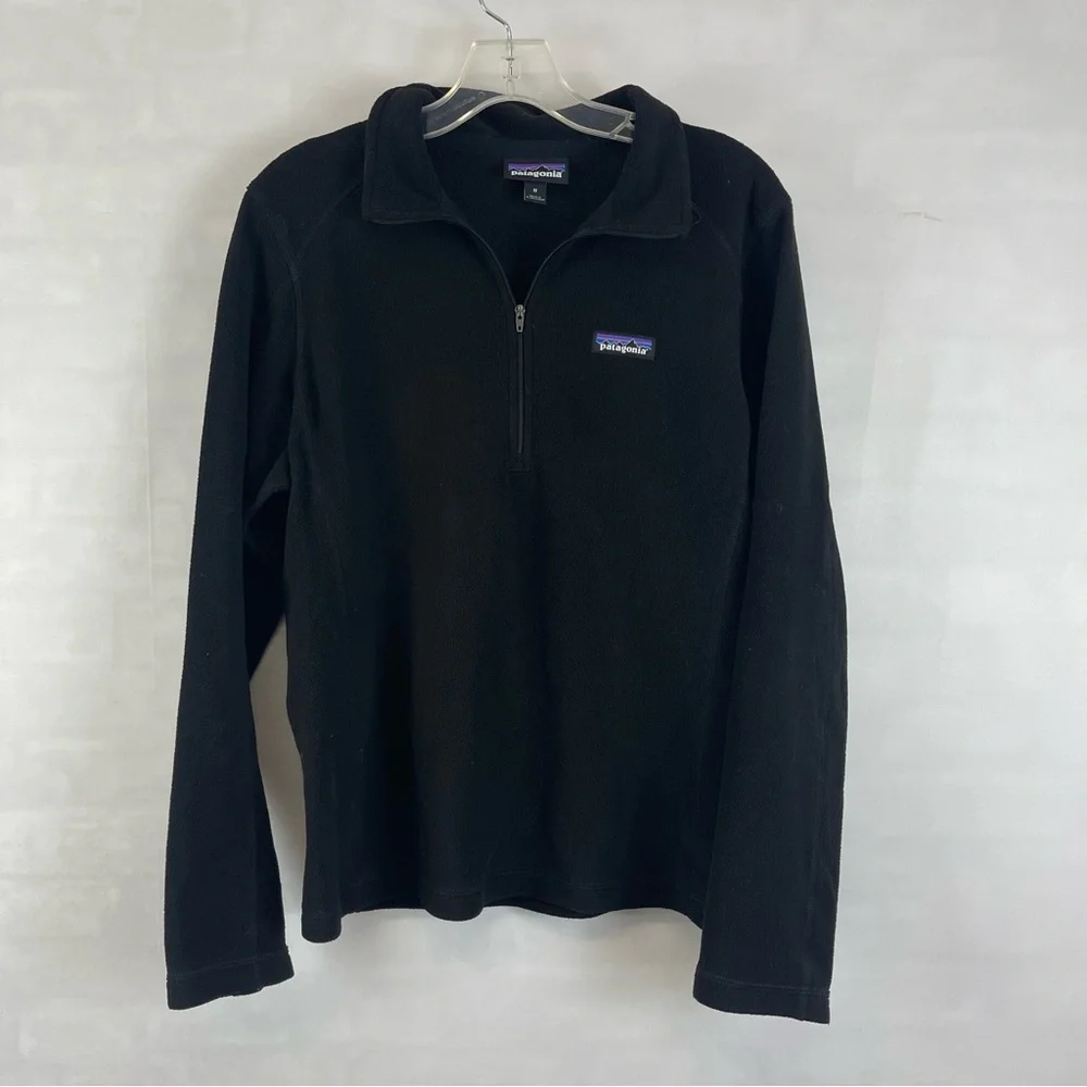 Patagonia Women’s Black Quarter Zip Fleece Pullover Size M - Picture 1 of 9